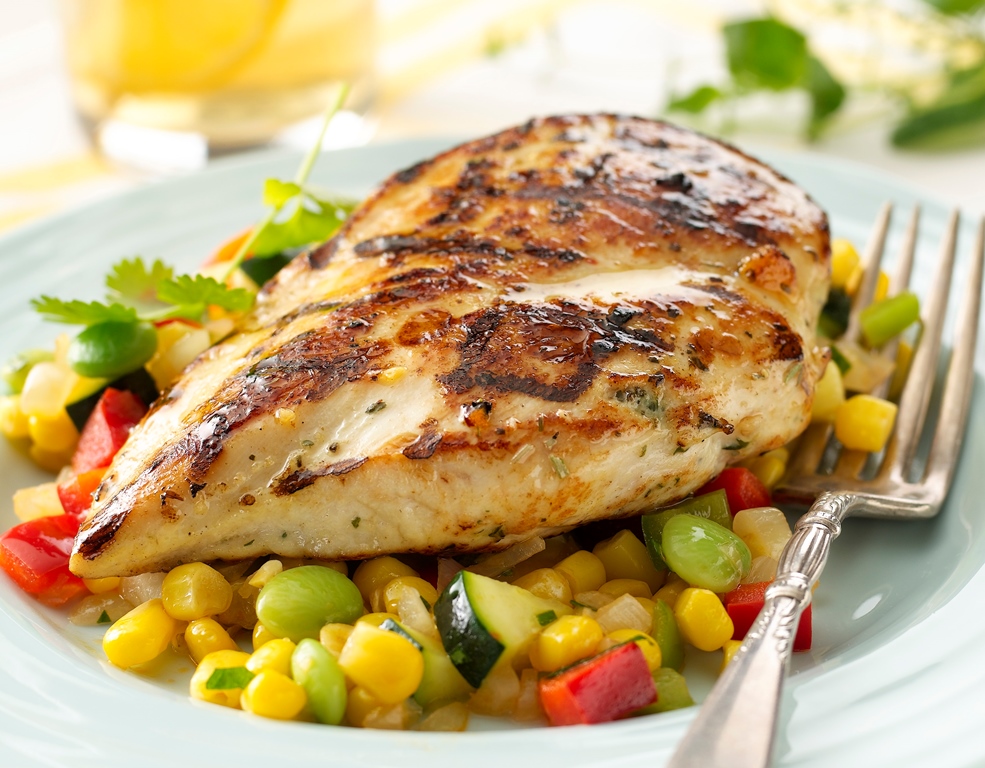 Butter-Herb-Grilled-Chicken-with-Summer-Succotash