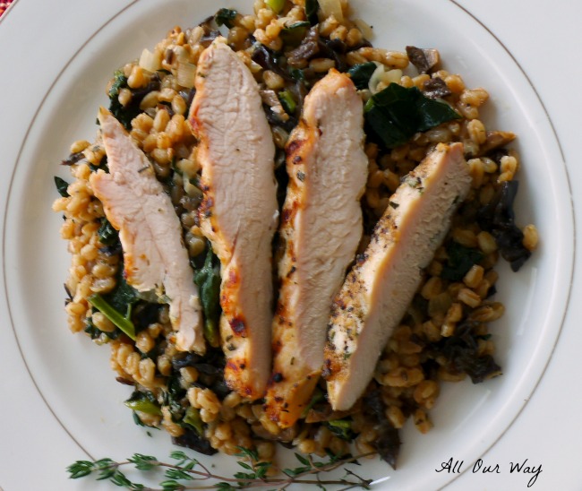 Grilled Rosemary Chicken Farro Risotto